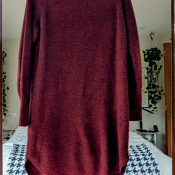 Karina Sweater Mini Dress in Burgundy Size Large - Picture 3 of 8